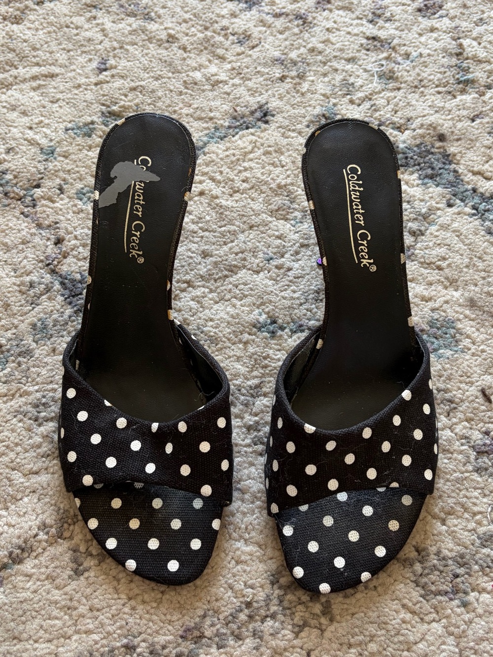 Vintage Y2K Coldwater Creek Polkadot Kitten Heels - Picture 2 of 7